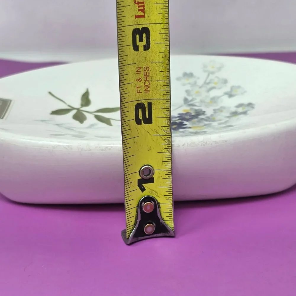 Croscill Tranquility‎ Oval Ceramic Soap Dish With Floral Design Made In China